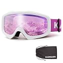 Karsaer Ski Goggles Anti-Fog Snow Goggles OTG UV Protection Snowboard Goggles Bendable Dual-Lenses for Men Women Youth