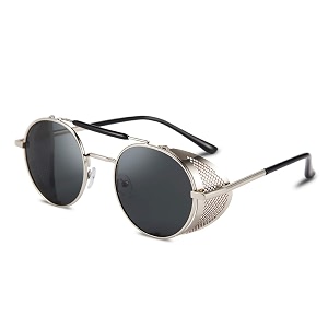 karsaer steam punk sunglasses for men women side shield round steampunk vintage glasses shades e1028