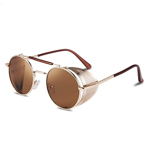 karsaer steam punk sunglasses for men women side shield round steampunk vintage glasses shades e1028