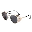 Karsaer Steam Punk Sunglasses for Men Women Side Shield Round Steampunk Vintage Glasses Shades E1028