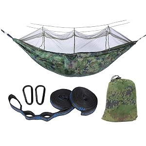 camping hammock with mosquito net - ultra lightweight amp durable outdoor travel hammock for camping hiking backpacking camouflage nylon