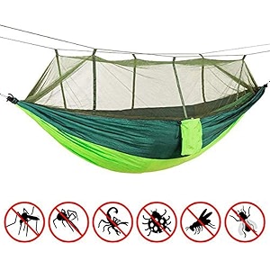 camping hammock with mosquito net - ultra lightweight amp durable outdoor travel hammock for camping hiking backpacking green