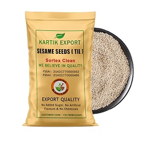 kartik export safed til seeds  white sesame seeds unhulled  unpolished till seed - 10 kg