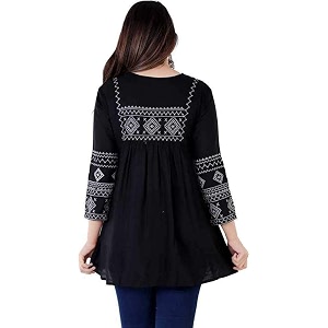 Kartik Fashion Women Rayon Embroidered Regular Top