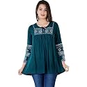 Kartik Fashion Women Rayon Embroidered Regular Top