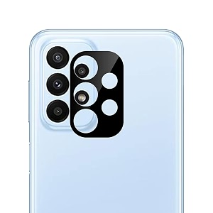 compatible with samsung a23 black back camera lens protector tempered glass - full camera coverage and easy installation kit
