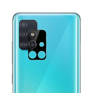 compatible with samsung a51 black back camera lens protector tempered glass - full camera coverage and easy installation kit