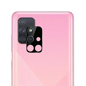 compatible with samsung a71 black back camera lens protector tempered glass - full camera coverage and easy installation kit