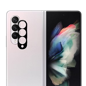 compatible with samsung galaxy z fold3 black back camera lens protector tempered glass - full camera coverage and easy installation kit