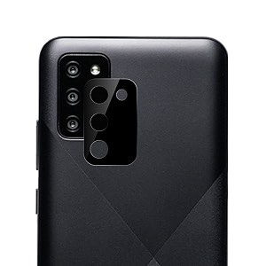 compatible with samsung m02s black back camera lens protector tempered glass - full camera coverage and easy installation kit