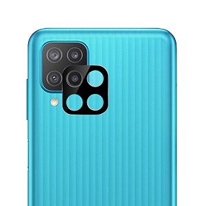 compatible with samsung m12 black back camera lens protector tempered glass - full camera coverage and easy installation kit