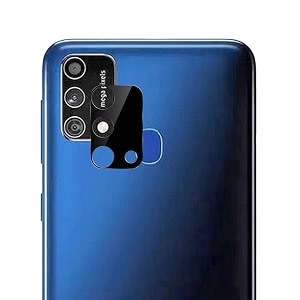 compatible with samsung m21s black back camera lens protector tempered glass - full camera coverage and easy installation kit