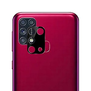 compatible with samsung m31 black back camera lens protector tempered glass - full camera coverage and easy installation kit