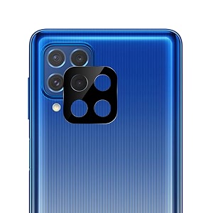 compatible with samsung m62 black back camera lens protector tempered glass - full camera coverage and easy installation kit