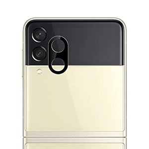 compatible with samsung galaxy z flip3 black back camera lens protector tempered glass - full camera coverage and easy installation kit