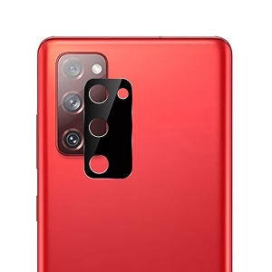compatible with samsung s20 fe black back camera lens protector tempered glass - full camera coverage and easy installation kit