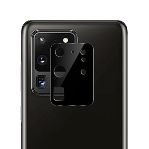 compatible with samsung s20 ultra black back camera lens protector tempered glass - full camera coverage and easy installation kit