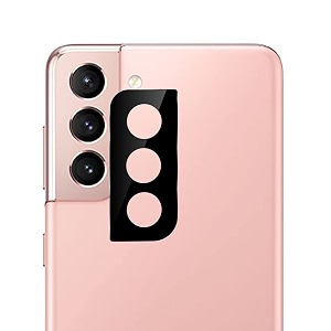 compatible with samsung s21 black back camera lens protector tempered glass - full camera coverage and easy installation kit