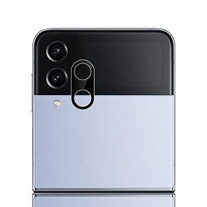 compatible with samsung z flip 4 black back camera lens protector tempered glass - full camera coverage and easy installation kit