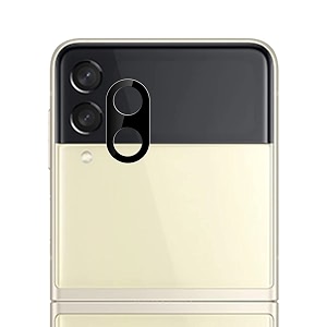 compatible with samsung galaxy z flip3 black back camera lens protector tempered glass - full camera coverage and easy installation kit