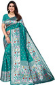 Karuna Creation Woven, Embroidered, Striped Paithani Art Silk, Silk Blend Saree (Light Green)