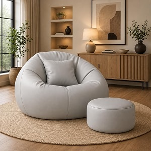 karuto 4xl lounger chair for living room bean bag  without beans  upto 150 kg grey 4xl