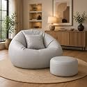 karuto 4XL Lounger Chair for Living Room, Bean Bag | Without Beans | Upto 150 Kg (Grey, 4XL)