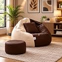 karuto 4XL Lounger Chair for Living Room, Bean Bag | Without Beans | Upto 150 Kg (Brown::Tan, 4XL) Cover Only