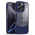 KARWAN®️Ultra-Hybrid Shockproof Back Cover Case for iPhone 16 Pro | Camera Protection Bump |Shockproof Back Cover Case for iPhone 16 Pro (PC &amp; TPU, Smoked Matte Sides) Blue
