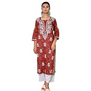 KASANI Hand Embroidery Plus Size Chikankari Kurta