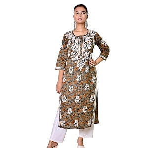 KASANI Hand Embroidery Plus Size Chikankari Kurta