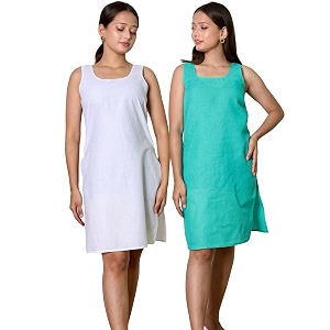 KASANI Womens Camisole Cotton Long Knee-Length Sameej