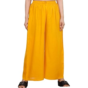 KASANI Womens Solid Rayon Palazzo Pants Regular
