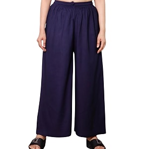 KASANI Womens Solid Rayon Palazzo Pants Regular