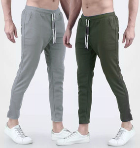 KASH Printed Men Grey Green Track Pants