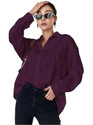 KASHIAN Women Solid Casual Purple Shirt