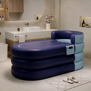 kashibasale inflatable adult bath tub - folding bathtub for adults  portable bathtub freestanding inflatable hot tub with air pump corner bathtub 100 or above l