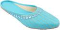 kashmiri collection Jaipuri Women's Traditional Slip-On Jutti Ethnic Mule For Women (Blue , 9)