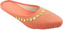 kashmiri collection Jaipuri Women's Traditional Slip-On Jutti Ethnic Mule For Women (Orange , 8)