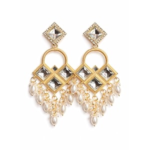 Kashmiri Oxidised Gold Jhumka Earrings with Elephant