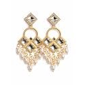 Kashmiri Oxidised Gold Jhumka Earrings with Elephant