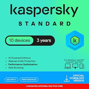 kaspersky standard  email delivery - no cd 10 devices 3 years