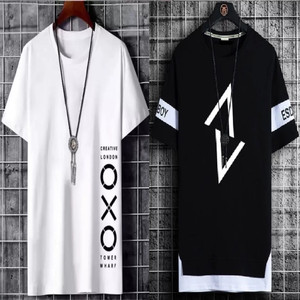 kaspy printed men round neck black white t-shirt