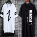 KASPY Printed Men Round Neck Black, White T-Shirt