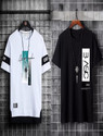 KASPY Printed Men Round Neck Black, White T-Shirt