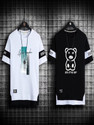 KASPY Printed Men Round Neck White, Black T-Shirt