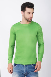 KASPY Men Solid Round Neck Polyester Light