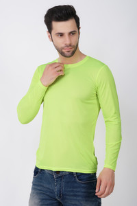 KASPY Men Solid Round Neck Polyester Light
