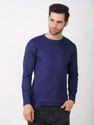 KASPY Solid Men Round Neck Navy Blue