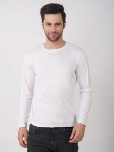 KASPY Solid Men Round Neck White T-Shirt